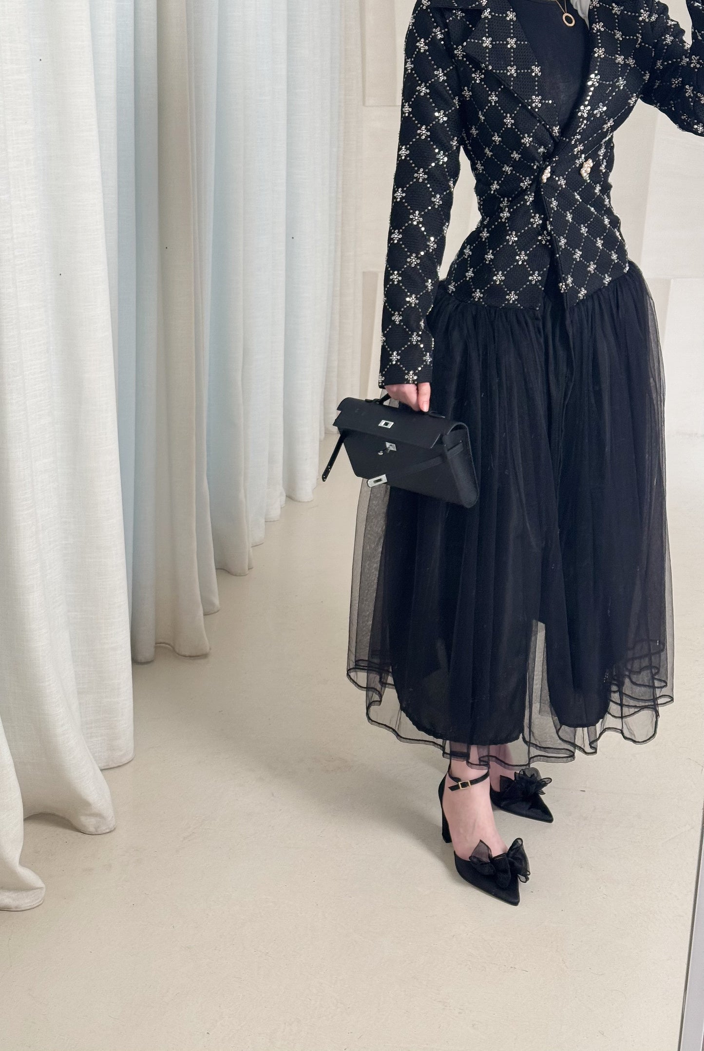 Black dress with silver stones