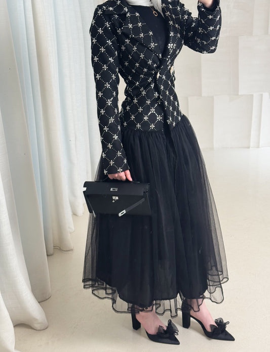 Black dress with silver stones