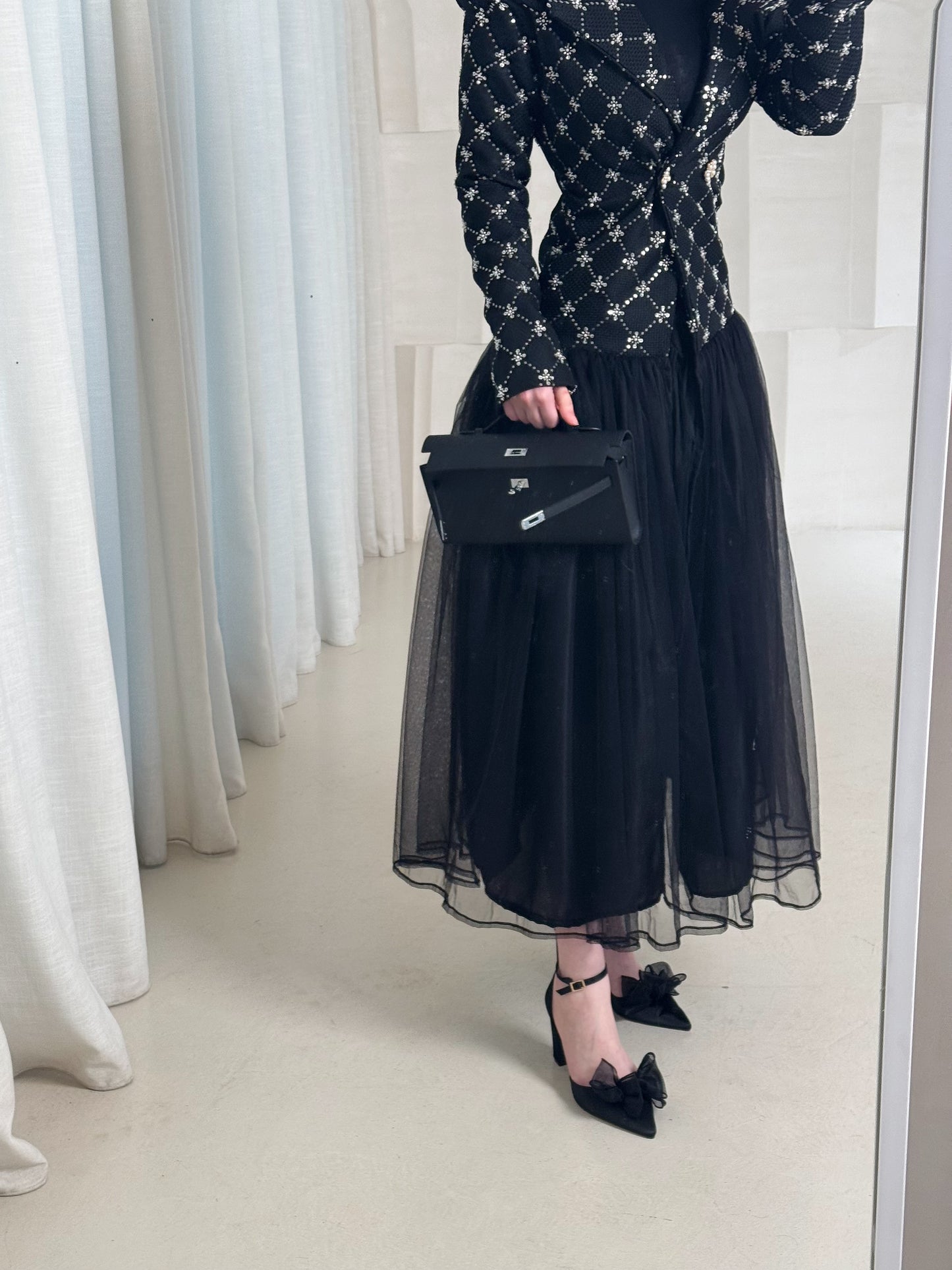 Black dress with silver stones